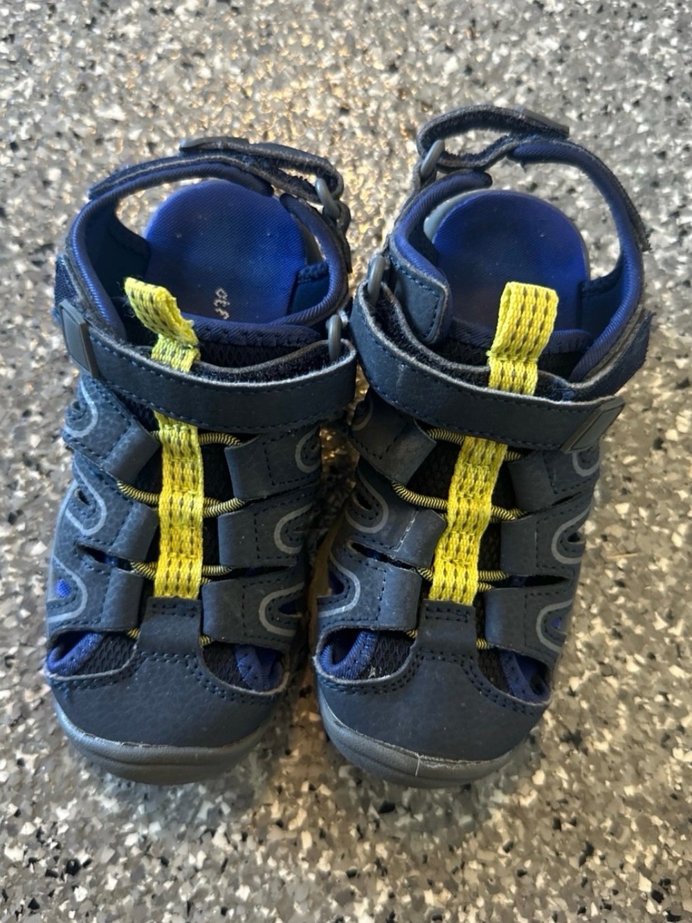 Cat & Jack Navy and Yellow Kids Closed-Toe Sandals